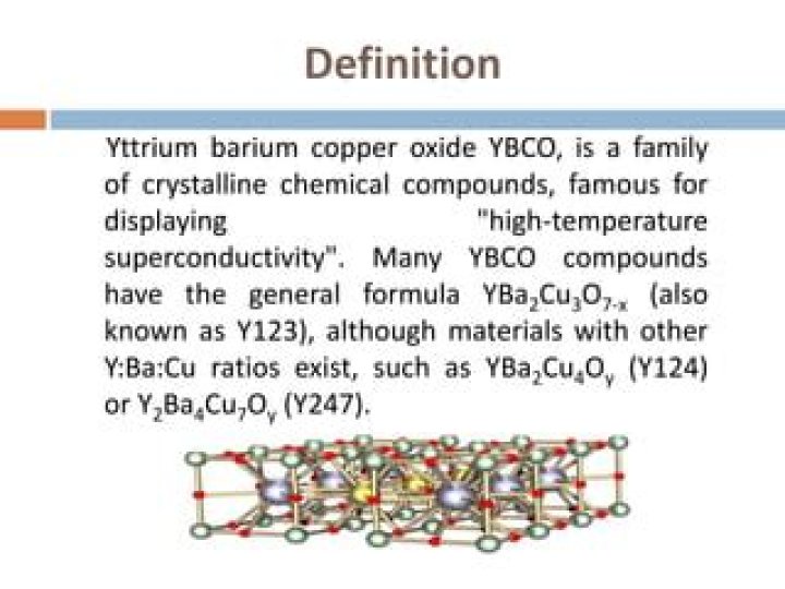 When was yttrium barium copper oxide discovered?