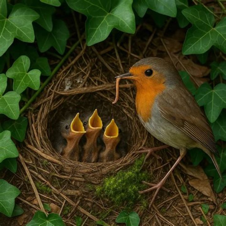 Where do robin redbreasts nest?