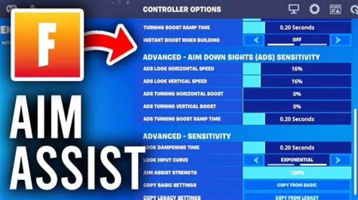 Where is aim assist in fortnite settings?