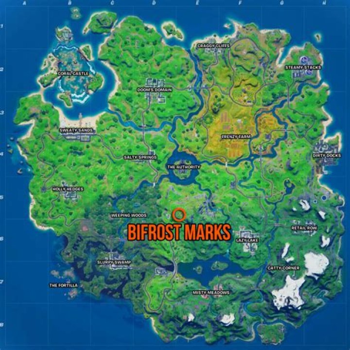 Where is bifrost marks on the fortnite map?