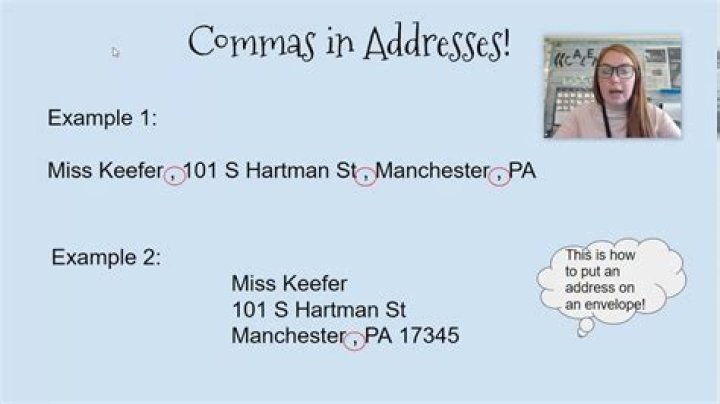 Where to put commas in address?
