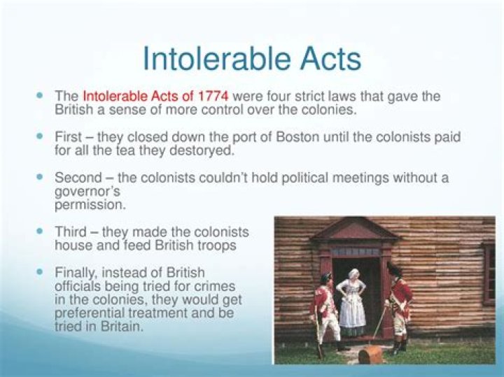 Where were the intolerable acts passed?