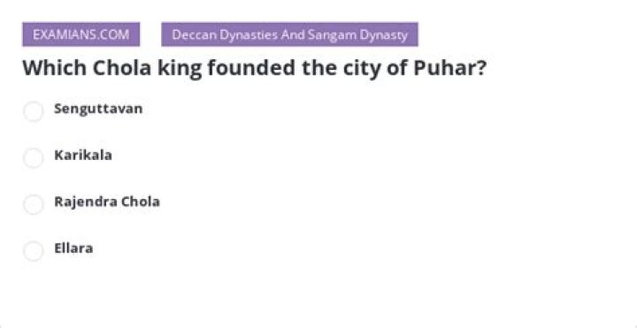 Which chola king founded the city of puhar?