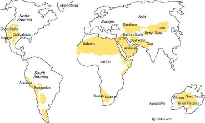Which continents have deserts?