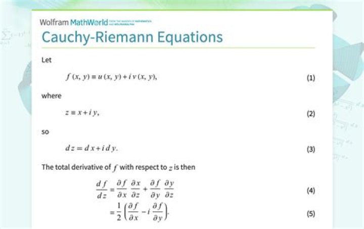 Which is cauchy riemann equation?