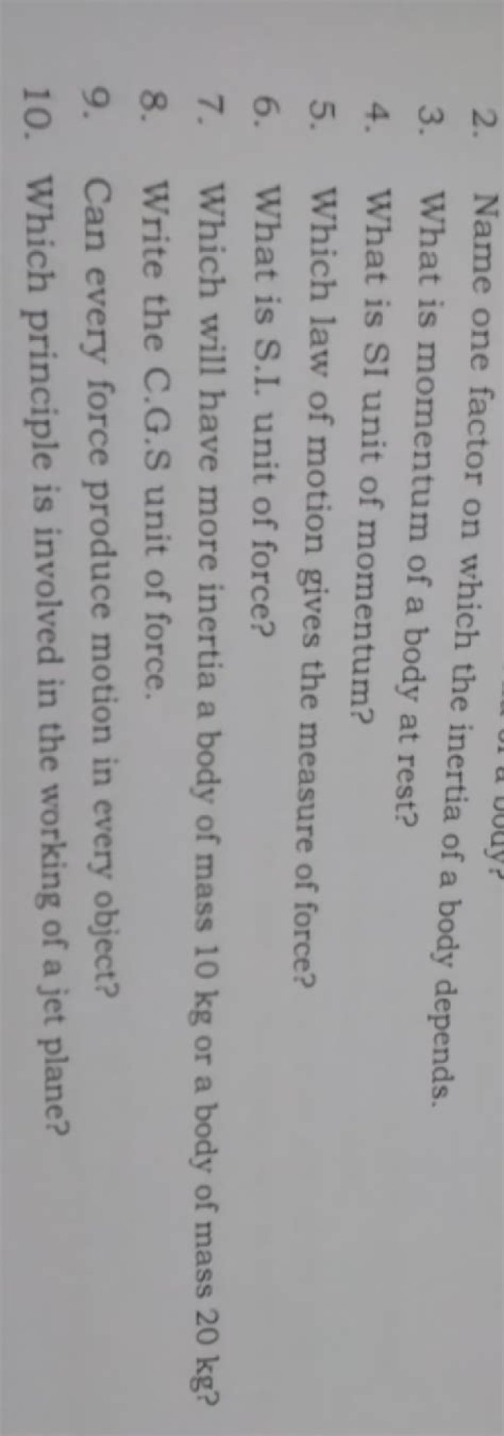 Which the inertia of a body depends?