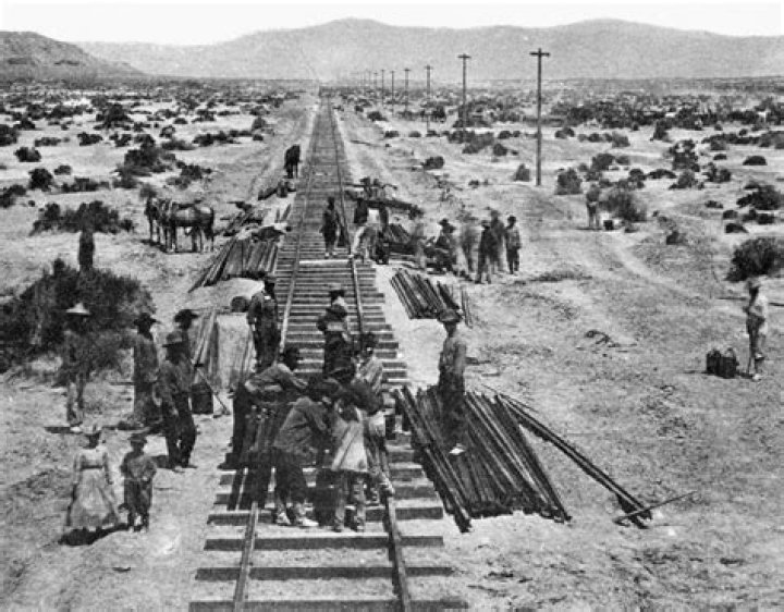 Who built the first train tracks?