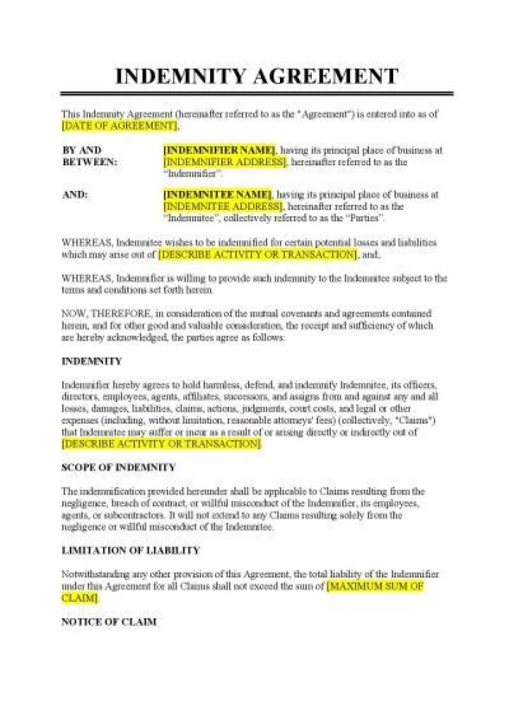 Who is the indemnitor in an indemnity agreement?