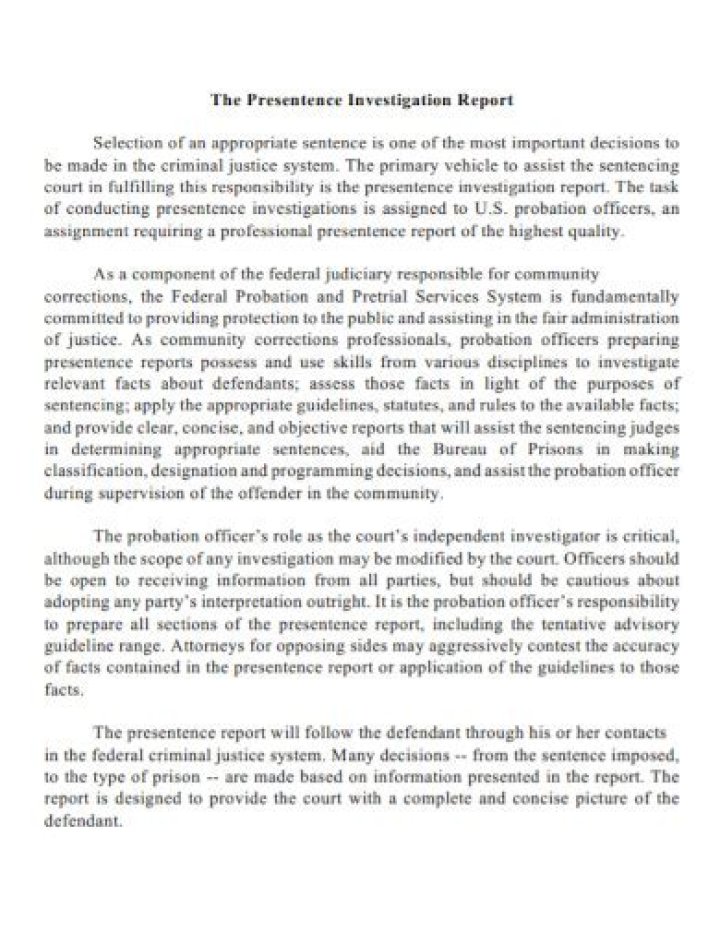 Who writes presentence reports?