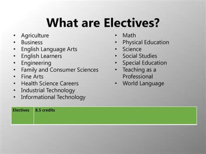Why are electives important in school?