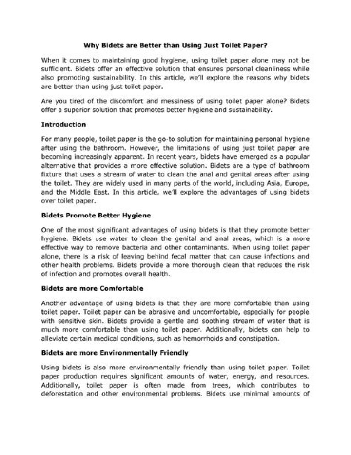 Why bidets are better?