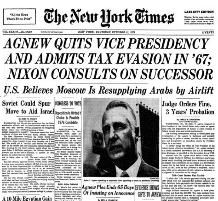 Why did spiro agnew resign?