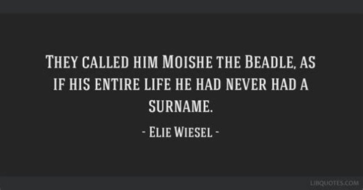 Why doesn't anyone believe moishe the beadle?