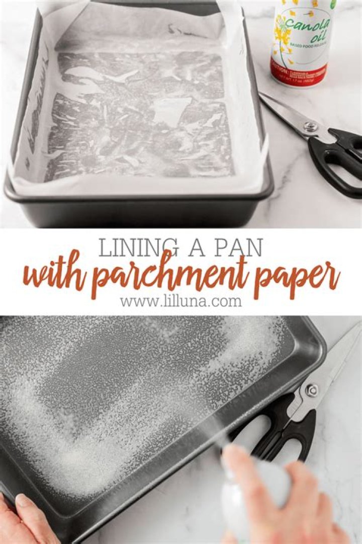 Why grease pan under parchment paper?