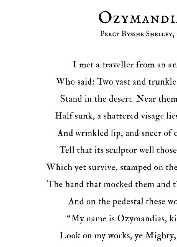 Why is enjambment used in ozymandias?