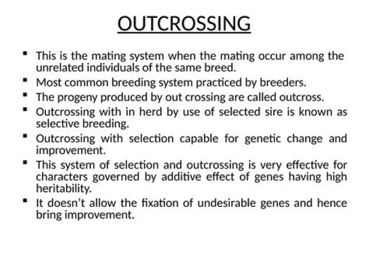 Why is outcrossing bad?