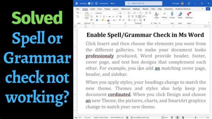 Why is spell check not working in word?