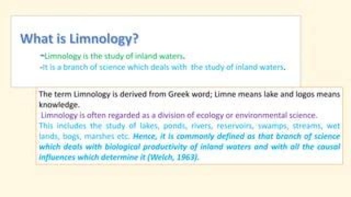 Why is the study of limnology important?