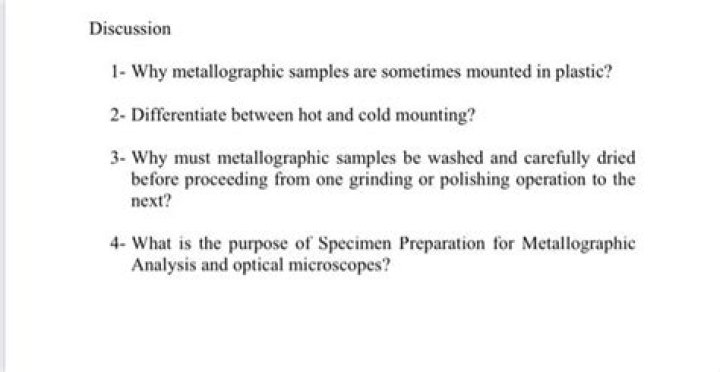 Why metallographic samples are sometimes mounted in plastic?