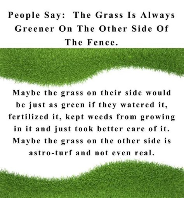 Why the grass looks greener on the other side?