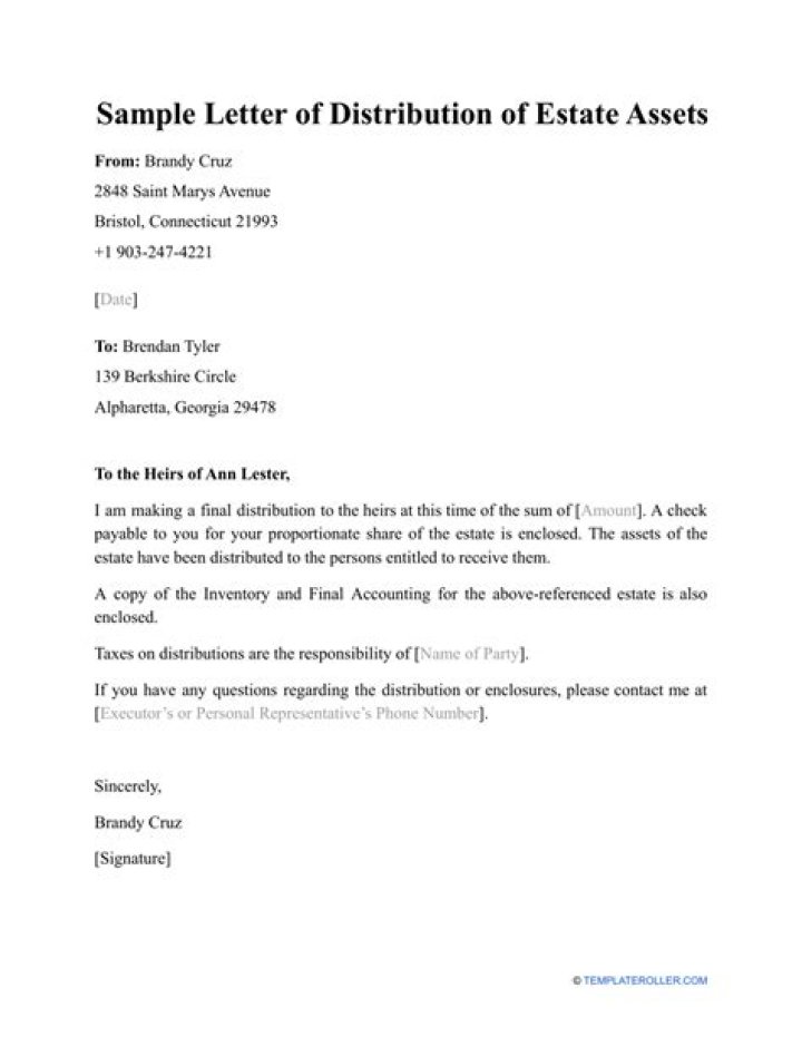 Will distribution of assets?