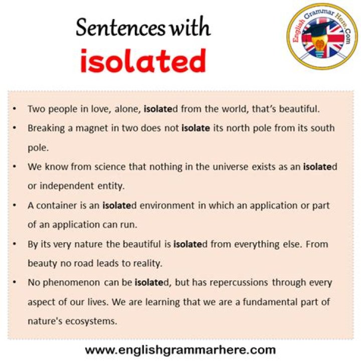 Will have isolated in a sentence?